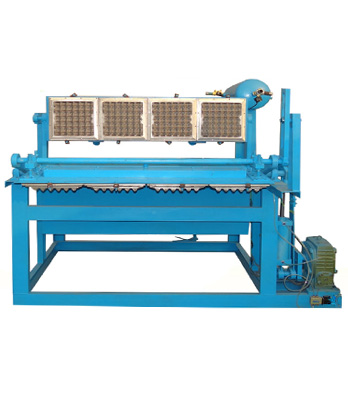 Small egg tray machine with one sided rotary drum